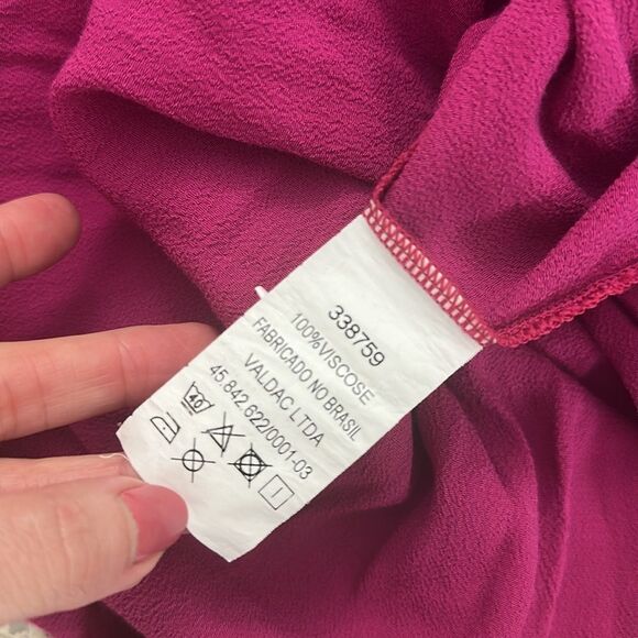 Pink maxi dress tie back adjustable straps Large L Siberian 42 - Picture 5 of 8